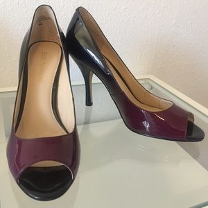 Enzo Angiolini Maylie Pump Peep Toe Dark Red Ombré
